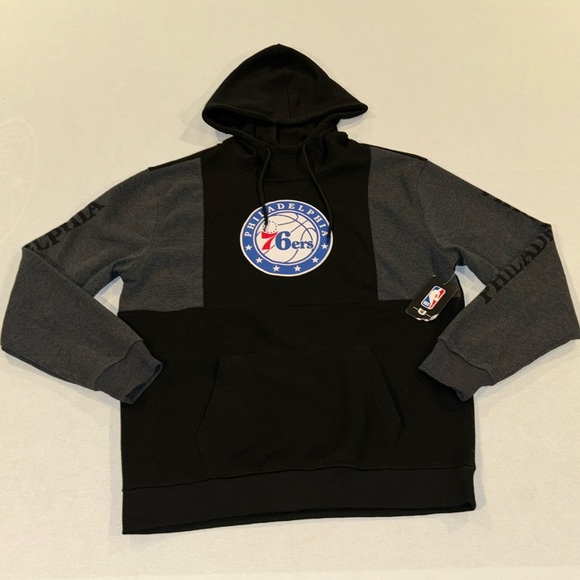 NBA Other - NBA men’s Philadelphia 76’ers black and grey hooded sweatshirt size large